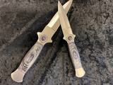 Athame Stainless Steel Black Wood Handle Amethyst Runes Viking Norse Two Sizes