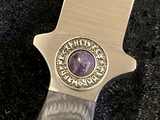 Athame Stainless Steel Black Wood Handle Amethyst Runes Viking Norse Two Sizes
