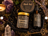 Witch's Ritual Cleansing Kit | Witchcraft Gift Box | Pagan Self Care Set | Black Salt, Candle, Bath Salts & Cleansing Spray | Gothic Gift