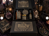Witch's Ritual Cleansing Kit | Witchcraft Gift Box | Pagan Self Care Set | Black Salt, Candle, Bath Salts & Cleansing Spray | Gothic Gift