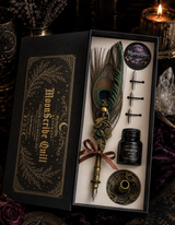MoonScribe Peacock Feather Quill Set