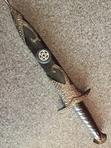 Athame / Dagger - Pentagram Celtic Stainless Steel Double Sided Unsharpened Blade (dagg-1004)