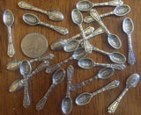 Set of 2 Tiny Vintage Tibet Silver Incense Spoons