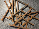 19th Century Rusty Iron Nails: Historic Square Cut Nail Lot of 5 Reclaimed