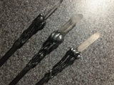 Witch's Needle - Stainless Steel Heavy Crystal Point Pewter Black