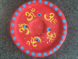 Ceramic Incense Burner Cones Sticks Thick Hand Painted 4 Inches (Ohm)