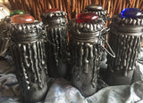 DIY Ritual Witchcraft Spell Jar Handmade Pewter Black Glass Jewel Top Hinged - Choose Ritual