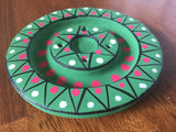 Ceramic Incense Burner Cones Sticks Thick Hand Painted 4 Inches (Green)