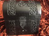 Wooden Chest Carved Pentagram Triple Moon Goddess Heavy 7x7x5