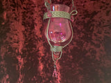 Moroccan Hanging Glass Candle Holder Lantern Pink