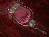 Moroccan Hanging Glass Candle Holder Lantern Pink
