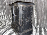 Large Apothecary Cabinet Black Three Drawer Heavy 10 x 7 Inches (APTH-1014)