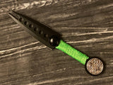 Athame / Dagger - Black Split Blade Dagger with Celtic Knot and Black Glass 6.5 Inches (dagg-1030)