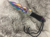 Athame / Dagger - Small - Aurora Borealis Helm of Awe Purple Stone 7.5 Inches (MINI-1006)