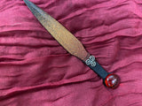 Small Athame Dagger: Black & Orange Ombre Blade, Triskelion Celtic Knot, 6.5" (MINI-1041)