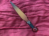 Small Athame Dagger: Black & Orange Ombre Blade, Triskelion Celtic Knot, 6.5" (MINI-1041)