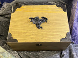 Stained Black Dragon Box - Laser Cut Wood - 10x7.5.5.5 Inches Handmade