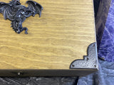 Stained Black Dragon Box - Laser Cut Wood - 10x7.5.5.5 Inches Handmade