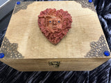 Stained Copper Gaia Box - Laser Cut Wood - 9x7.5.5 Inches Handmade