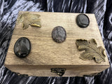 Stained Dragons Vein Gemstone Brass Leaf Box - 7x5x3.5 Inches Handmade
