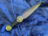 Athame / Dagger - Small - Black / Purple Metallic Silver Tree of Life Embellishment 6.5 Inches