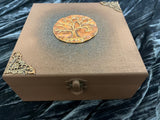 Painted Tree of Life Moon Copper Box - 6.5x6.25x2.5 Inches Handmade
