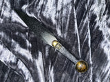 Athame / Dagger - Brass Skull 3D Golden Stone Black Blade Metallic Accents 6.5 Inches (MINI-1052)