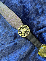 Athame / Dagger - Small - Black / Purple Metallic Silver Tree of Life Embellishment 6.5 Inches