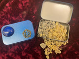 Pentacle Incense Tin Pewter Glass Metal w/ Sumatra Altar Resin Mix (RESN-1021)