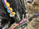 Athame / Dagger - Aurora Borealis Rainbow Dragonfly 7.5 Inches (MINI-1043)