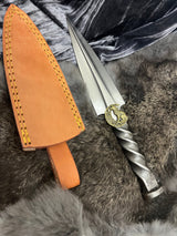 Athame Celtic Wolf Moon Hand Forged Railroad Spike 10.5 Inches Heavy Ceremonial Blade (DAGG-1130)