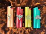 Lighter Case for Bic with Pagan Symbols - One Lighter Metal Metallic Color