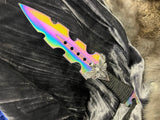Athame / Dagger - Small - Aurora Borealis Death Head Moth Horned God 7.5 Inches (MINI-1054)