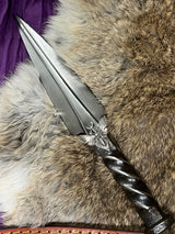 Hand Forged Railroad Spike Athame, Death Head Moth, Altar Dagger