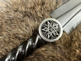 Athame Large Celtic Pentacle Hand Forged Railroad Spike 10.5 Inches Heavy Ceremonial Blade (DAGG-1127)