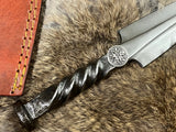 Athame Small Celtic Pentacle Hand Forged Railroad Spike 10.5 Inches Heavy (dagg-1105) Ceremonial Blade