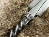 Athame Luna Moth Moon Hand Forged Railroad Spike 10.5 Inches Heavy Ceremonial Blade (DAGG-1128)