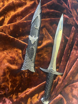 Athame - Horned Moth Celtic Stainless Steel Double Sided Unsharpened Blade (DAGG-1131)