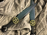 Athame / Dagger - Bronze Pentacle Color Changing Purple Green Metallic Accents 6.5 Inches (MINI-1080)