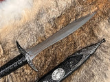 Athame - Raven Moon Phases Celtic Stainless Steel Double Sided Unsharpened Blade (DAGG-1136)