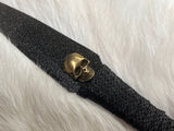 Athame / Dagger - Bronze Skull Black Blade Metallic Accents Bronze Glass Stone 6.5 Inches (MINI-1081)