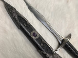 Athame - Amethyst Runes Stainless Steel Double Sided Unsharpened Blade Celtic (DAGG-1138)