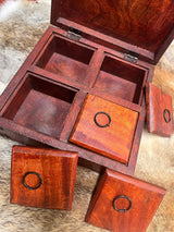 Red Mango Wood Box: Banded Agate Gemstone