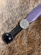 Purple Athame Dagger: Vegvisir Helm, Black Blade, Altar Piece 1072