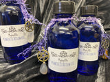 Manifestation Oil 30ml Blue Cobalt Glass Bottle with Pentacle and Gemstone