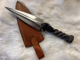 Athame Large Celtic Wolf Hand Forged Railroad Spike 10.5 Inches Heavy Ceremonial Blade