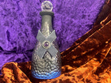 Amethyst Gemstone Glass Jar: Textured Blue Ombre Decor