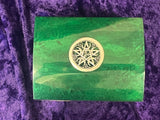 Altar Box Celtic Pentacle Dyed Green Shell Red Felt Inside 4.25"x2.25"x3.25" Handmade