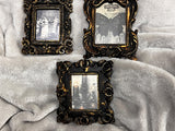 Antiqued Witchy Frames: Black Candles, Moth, Dancing Witches - Set of 3