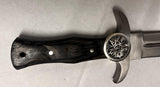 Celtic Pentacle Athame Dagger – Black Walnut Handle, Leather Sheath